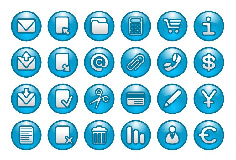 free vector Blue Web Buttons Icon Set